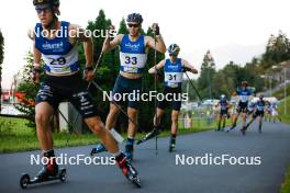 02.09.2023, Villach, Austria (AUT): Otto Niittykoski (FIN), Kristjan Ilves (EST), (l-r)  - FIS Nordic Combined Summer Grand Prix men and women, compact sprint HS98/7.5km men, Villach (AUT). www.nordicfocus.com. © Volk/NordicFocus. Every downloaded picture is fee-liable.