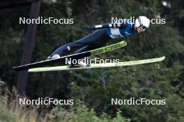 01.09.2023, Villach, Austria (AUT): Matteo Baud (FRA) - FIS Nordic Combined Summer Grand Prix men and women, training, compact sprint HS98/7.5km men, Villach (AUT). www.nordicfocus.com. © Volk/NordicFocus. Every downloaded picture is fee-liable.