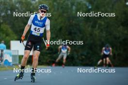 02.09.2023, Villach, Austria (AUT): Christian Frank (GER) - FIS Nordic Combined Summer Grand Prix men and women, compact sprint HS98/7.5km men, Villach (AUT). www.nordicfocus.com. © Volk/NordicFocus. Every downloaded picture is fee-liable.