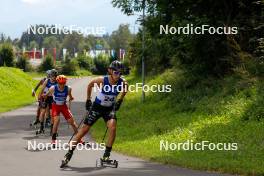 03.09.2023, Villach, Austria (AUT): Franz-Josef Rehrl (AUT), Laurent Muhlethaler (FRA), (l-r)  - FIS Nordic Combined Summer Grand Prix men and women, individual gundersen HS98/10km men, Villach (AUT). www.nordicfocus.com. © Volk/NordicFocus. Every downloaded picture is fee-liable.