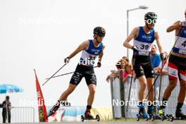 03.09.2023, Villach, Austria (AUT): Gael Blondeau (FRA), Wendelin Thannheimer (GER), (l-r)  - FIS Nordic Combined Summer Grand Prix men and women, individual gundersen HS98/10km men, Villach (AUT). www.nordicfocus.com. © Volk/NordicFocus. Every downloaded picture is fee-liable.