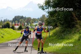 03.09.2023, Villach, Austria (AUT): Samuel Costa (ITA), Eero Hirvonen (FIN), (l-r)  - FIS Nordic Combined Summer Grand Prix men and women, individual gundersen HS98/10km men, Villach (AUT). www.nordicfocus.com. © Volk/NordicFocus. Every downloaded picture is fee-liable.