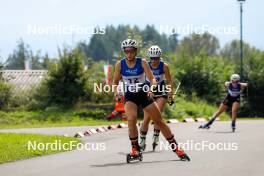 03.09.2023, Villach, Austria (AUT): Teja Pavec (SLO), Magdalena Burger (GER), (l-r)  - FIS Nordic Combined Summer Grand Prix men and women, individual gundersen HS98/5km women, Villach (AUT). www.nordicfocus.com. © Volk/NordicFocus. Every downloaded picture is fee-liable.