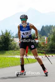 03.09.2023, Villach, Austria (AUT): Clara Mentil (AUT) - FIS Nordic Combined Summer Grand Prix men and women, individual gundersen HS98/5km women, Villach (AUT). www.nordicfocus.com. © Volk/NordicFocus. Every downloaded picture is fee-liable.
