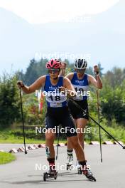 03.09.2023, Villach, Austria (AUT): Annika Malacinski (USA), Sophia Maurus (GER), (l-r)  - FIS Nordic Combined Summer Grand Prix men and women, individual gundersen HS98/5km women, Villach (AUT). www.nordicfocus.com. © Volk/NordicFocus. Every downloaded picture is fee-liable.