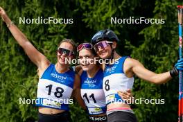 03.09.2023, Villach, Austria (AUT): Annika Malacinski (USA), Daniela Dejori (ITA), Veronica Gianmoena (ITA), (l-r)  - FIS Nordic Combined Summer Grand Prix men and women, individual gundersen HS98/5km women, Villach (AUT). www.nordicfocus.com. © Volk/NordicFocus. Every downloaded picture is fee-liable.