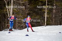 25.02.2023, Planica, Slovenia (SLO): Benjamin Loomis (USA), Gael Blondeau (FRA), (l-r)  - FIS nordic world ski championships nordic combined men, individual gundersen HS100/10km, Planica (SLO). www.nordicfocus.com. © Thibaut/NordicFocus. Every downloaded picture is fee-liable.