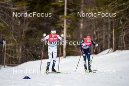25.02.2023, Planica, Slovenia (SLO): Espen Andersen (NOR), Eric Frenzel (GER), (l-r)  - FIS nordic world ski championships nordic combined men, individual gundersen HS100/10km, Planica (SLO). www.nordicfocus.com. © Thibaut/NordicFocus. Every downloaded picture is fee-liable.
