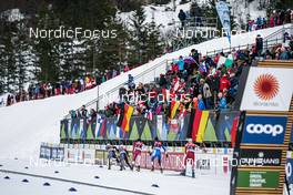 25.02.2023, Planica, Slovenia (SLO): Vinzenz Geiger (GER), Manuel Faisst (GER), Ryota Yamamoto (JPN), Kristjan Ilves (EST), Martin Fritz (AUT), (l-r)  - FIS nordic world ski championships nordic combined men, individual gundersen HS100/10km, Planica (SLO). www.nordicfocus.com. © Thibaut/NordicFocus. Every downloaded picture is fee-liable.