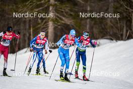25.02.2023, Planica, Slovenia (SLO): Sora Yachi (JPN), Eero Hirvonen (FIN), Samuel Costa (ITA), Matic Garbajs (SLO), (l-r)  - FIS nordic world ski championships nordic combined men, individual gundersen HS100/10km, Planica (SLO). www.nordicfocus.com. © Thibaut/NordicFocus. Every downloaded picture is fee-liable.