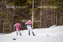 25.02.2023, Planica, Slovenia (SLO): Ryota Yamamoto (JPN), Jarl Magnus Riiber (NOR), (l-r) - FIS nordic world ski championships nordic combined men, individual gundersen HS100/10km, Planica (SLO). www.nordicfocus.com. © Thibaut/NordicFocus. Every downloaded picture is fee-liable.