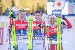 04.03.2023, Planica, Slovenia (SLO): Jens Luraas Oftebro (NOR), Jarl Magnus Riiber (NOR), Johannes Lamparter (AUT), (l-r)  - FIS nordic world ski championships nordic combined men, individual HS138/10km, Planica (SLO). www.nordicfocus.com. © Thibaut/NordicFocus. Every downloaded picture is fee-liable.