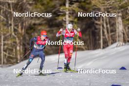 04.03.2023, Planica, Slovenia (SLO): Julian Schmid (GER), Johannes Lamparter (AUT), (l-r)  - FIS nordic world ski championships nordic combined men, individual HS138/10km, Planica (SLO). www.nordicfocus.com. © Thibaut/NordicFocus. Every downloaded picture is fee-liable.