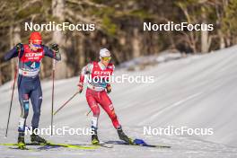 04.03.2023, Planica, Slovenia (SLO): Julian Schmid (GER), Johannes Lamparter (AUT), (l-r) - FIS nordic world ski championships nordic combined men, individual HS138/10km, Planica (SLO). www.nordicfocus.com. © Thibaut/NordicFocus. Every downloaded picture is fee-liable.