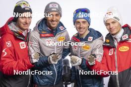 01.03.2023, Planica, Slovenia (SLO): Martin Fritz (AUT), Lukas Greiderer (AUT), Stefan Rettenegger (AUT), Johannes Lamparter (AUT), (l-r)  - FIS nordic world ski championships nordic combined men, medals, Planica (SLO). www.nordicfocus.com. © Thibaut/NordicFocus. Every downloaded picture is fee-liable.