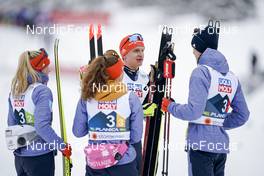 26.02.2023, Planica, Slovenia (SLO): Jenny Nowak (GER), Nathalie Armbruster (GER), Vinzenz Geiger (GER), Julian Schmid (GER), (l-r)  - FIS nordic world ski championships nordic combined men, mixed team HS100/4x5km, Planica (SLO). www.nordicfocus.com. © Thibaut/NordicFocus. Every downloaded picture is fee-liable.