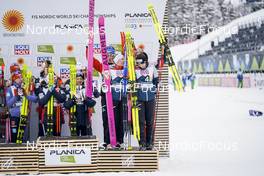 26.02.2023, Planica, Slovenia (SLO): Annalena Slamik (AUT), Lisa Hirner (AUT), (l-r)  - FIS nordic world ski championships nordic combined men, mixed team HS100/4x5km, Planica (SLO). www.nordicfocus.com. © Thibaut/NordicFocus. Every downloaded picture is fee-liable.