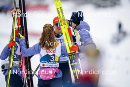 26.02.2023, Planica, Slovenia (SLO): Julian Schmid (GER), Nathalie Armbruster (GER), Jenny Nowak (GER), Vinzenz Geiger (GER), (l-r)  - FIS nordic world ski championships nordic combined men, mixed team HS100/4x5km, Planica (SLO). www.nordicfocus.com. © Thibaut/NordicFocus. Every downloaded picture is fee-liable.
