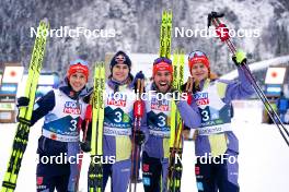 01.03.2023, Planica, Slovenia (SLO): Eric Frenzel (GER), Vinzenz Geiger (GER), Johannes Rydzek (GER), Julian Schmid (GER), (l-r)  - FIS nordic world ski championships nordic combined men, team HS138/4x5km, Planica (SLO). www.nordicfocus.com. © Thibaut/NordicFocus. Every downloaded picture is fee-liable.