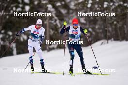01.03.2023, Planica, Slovenia (SLO): Jarl Magnus Riiber (NOR), Julian Schmid (GER), (l-r)  - FIS nordic world ski championships nordic combined men, team HS138/4x5km, Planica (SLO). www.nordicfocus.com. © Thibaut/NordicFocus. Every downloaded picture is fee-liable.