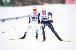 01.03.2023, Planica, Slovenia (SLO): Jens Luraas Oftebro (NOR), Vinzenz Geiger (GER), (l-r)  - FIS nordic world ski championships nordic combined men, team HS138/4x5km, Planica (SLO). www.nordicfocus.com. © Thibaut/NordicFocus. Every downloaded picture is fee-liable.