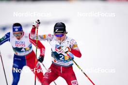 01.03.2023, Planica, Slovenia (SLO): Laurent Muhlethaler (FRA), Stefan Rettenegger (AUT), (l-r)  - FIS nordic world ski championships nordic combined men, team HS138/4x5km, Planica (SLO). www.nordicfocus.com. © Thibaut/NordicFocus. Every downloaded picture is fee-liable.