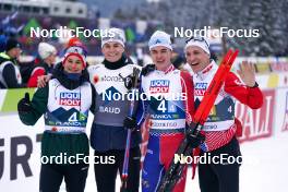 01.03.2023, Planica, Slovenia (SLO): Antoine Gerard (FRA), Matteo Baud (FRA), Marco Heinis (FRA), Laurent Muhlethaler (FRA), (l-r)  - FIS nordic world ski championships nordic combined men, team HS138/4x5km, Planica (SLO). www.nordicfocus.com. © Thibaut/NordicFocus. Every downloaded picture is fee-liable.