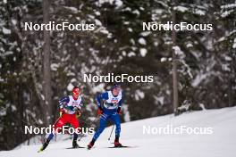 01.03.2023, Planica, Slovenia (SLO): Jiri Konvalinka (CZE), Niklas Malacinski (USA), (l-r)  - FIS nordic world ski championships nordic combined men, team HS138/4x5km, Planica (SLO). www.nordicfocus.com. © Thibaut/NordicFocus. Every downloaded picture is fee-liable.