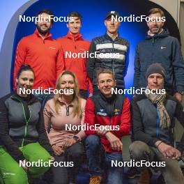 03.03.2023, Planica, Slovenia (SLO): Paolo Caumeau (FRA), Martin Schmitt (GER), Lasse Ottesen (NOR), Janne Ahonen (FIN), Anita Nezics (HUN), Sophie Hargesheimer (GER), Andreas Goldberger (AUT), Alex Emde (GER) - FIS nordic world ski championships nordic combined men, training, Planica (SLO). www.nordicfocus.com. © Thibaut/NordicFocus. Every downloaded picture is fee-liable.