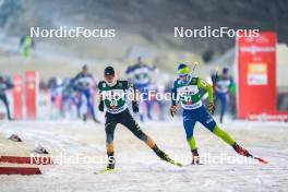 24.11.2023, Ruka, Finland (FIN): Sora Yachi (JPN), Vid Vrhovnik (SLO), (l-r)  - FIS world cup nordic combined men, compact HS142/7.5km, Ruka (FIN). www.nordicfocus.com. © Thibaut/NordicFocus. Every downloaded picture is fee-liable.
