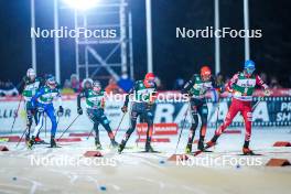 24.11.2023, Ruka, Finland (FIN): David Mach (GER), Terence Weber (GER), Johannes Rydzek (GER), Stefan Rettenegger (AUT), (l-r)  - FIS world cup nordic combined men, compact HS142/7.5km, Ruka (FIN). www.nordicfocus.com. © Thibaut/NordicFocus. Every downloaded picture is fee-liable.