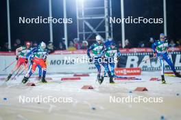 24.11.2023, Ruka, Finland (FIN): Tomas Portyk (CZE), Antoine Gerard (FRA), Dmytro Mazurchuk (UKR), Jesse Paeaekkoenen (FIN), (l-r)  - FIS world cup nordic combined men, compact HS142/7.5km, Ruka (FIN). www.nordicfocus.com. © Thibaut/NordicFocus. Every downloaded picture is fee-liable.