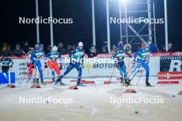 24.11.2023, Ruka, Finland (FIN): Herman Happonen (FIN), Tomas Portyk (CZE), Antoine Gerard (FRA), Dmytro Mazurchuk (UKR), Jesse Paeaekkoenen (FIN), (l-r)  - FIS world cup nordic combined men, compact HS142/7.5km, Ruka (FIN). www.nordicfocus.com. © Thibaut/NordicFocus. Every downloaded picture is fee-liable.