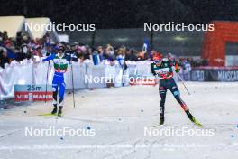25.11.2023, Ruka, Finland (FIN): Kristjan Ilves (EST), Julian Schmid (GER), (l-r)  - FIS world cup nordic combined men, individual gundersen HS142/10km, Ruka (FIN). www.nordicfocus.com. © Thibaut/NordicFocus. Every downloaded picture is fee-liable.