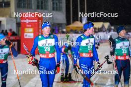 25.11.2023, Ruka, Finland (FIN): Benjamin Loomis (USA), Stephen Schumann (USA), (l-r)  - FIS world cup nordic combined men, individual gundersen HS142/10km, Ruka (FIN). www.nordicfocus.com. © Thibaut/NordicFocus. Every downloaded picture is fee-liable.