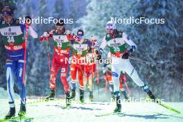 25.11.2023, Ruka, Finland (FIN): Florian Kolb (AUT), Andreas Skoglund (NOR), (l-r)  - FIS world cup nordic combined men, individual gundersen HS142/10km, Ruka (FIN). www.nordicfocus.com. © Thibaut/NordicFocus. Every downloaded picture is fee-liable.
