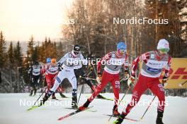 02.12.2023, Lillehammer, Norway (NOR): Joergen Graabak (NOR), Stefan Rettenegger (AUT), Johannes Lamparter (AUT), (l-r)  - FIS world cup nordic combined men, individual gundersen HS98/10km, Lillehammer (NOR). www.nordicfocus.com. © Authamayou/NordicFocus. Every downloaded picture is fee-liable.