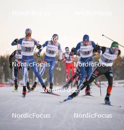 02.12.2023, Lillehammer, Norway (NOR): Arttu Maekiaho (FIN), Wille Karhumaa (FIN), Benjamin Loomis (USA) - FIS world cup nordic combined men, individual gundersen HS98/10km, Lillehammer (NOR). www.nordicfocus.com. © Authamayou/NordicFocus. Every downloaded picture is fee-liable.