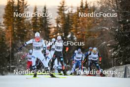 02.12.2023, Lillehammer, Norway (NOR): Kasper Moen Flatla (NOR), Vinzenz Geiger (GER), (l-r)  - FIS world cup nordic combined men, individual gundersen HS98/10km, Lillehammer (NOR). www.nordicfocus.com. © Authamayou/NordicFocus. Every downloaded picture is fee-liable.