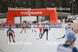 02.12.2023, Lillehammer, Norway (NOR): Fabian Riessle (GER), Aaron Kostner (ITA), Aleksander Skoglund (NOR), (l-r)  - FIS world cup nordic combined men, individual gundersen HS98/10km, Lillehammer (NOR). www.nordicfocus.com. © Authamayou/NordicFocus. Every downloaded picture is fee-liable.