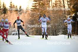 02.12.2023, Lillehammer, Norway (NOR): Terence Weber (GER), Joergen Graabak (NOR), Kasper Moen Flatla (NOR), (l-r)  - FIS world cup nordic combined men, individual gundersen HS98/10km, Lillehammer (NOR). www.nordicfocus.com. © Authamayou/NordicFocus. Every downloaded picture is fee-liable.