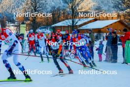 16.12.2023, Ramsau, Austria (AUT): Manuel Faisst (GER), Eero Hirvonen (FIN), (l-r)  - FIS world cup nordic combined men, compact HS98/7.5km, Ramsau (AUT). www.nordicfocus.com. © Volk/NordicFocus. Every downloaded picture is fee-liable.