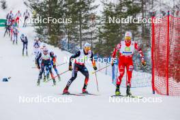 15.12.2023, Ramsau, Austria (AUT): Manuel Faisst (GER), Johannes Lamparter (AUT), (l-r)  - FIS world cup nordic combined men, mass HS98/10km, Ramsau (AUT). www.nordicfocus.com. © Volk/NordicFocus. Every downloaded picture is fee-liable.