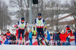 15.12.2023, Ramsau, Austria (AUT): Sora Yachi (JPN), Yoshito Watabe (JPN), (l-r)  - FIS world cup nordic combined men, mass HS98/10km, Ramsau (AUT). www.nordicfocus.com. © Volk/NordicFocus. Every downloaded picture is fee-liable.