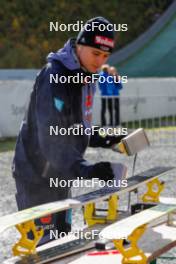 15.10.2023, Klingenthal, Germany (GER): Terence Weber (GER) - German Championships Nordic Combined men and women, team sprint HS140/15km men, Klingenthal (GER). www.nordicfocus.com. © Volk/NordicFocus. Every downloaded picture is fee-liable.