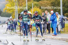 15.10.2023, Klingenthal, Germany (GER): Jenny Nowak (GER), Ronja Loh (GER), (l-r)  - German Championships Nordic Combined men and women, team sprint HS85/7.5km women, Klingenthal (GER). www.nordicfocus.com. © Volk/NordicFocus. Every downloaded picture is fee-liable.