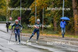 15.10.2023, Klingenthal, Germany (GER): Elisabeth Struempfel (GER), Magdalena Burger (GER), (l-r)  - German Championships Nordic Combined men and women, team sprint HS85/7.5km women, Klingenthal (GER). www.nordicfocus.com. © Volk/NordicFocus. Every downloaded picture is fee-liable.