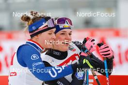 27.01.2023, Seefeld, Austria (AUT): Annika Malacinski (USA), Daniela Dejori (ITA), (l-r)  - FIS world cup nordic combined women, individual gundersen HS109/5km, Seefeld (AUT). www.nordicfocus.com. © Volk/NordicFocus. Every downloaded picture is fee-liable.