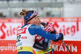 27.01.2023, Seefeld, Austria (AUT): Annika Malacinski (USA), Daniela Dejori (ITA), (l-r)  - FIS world cup nordic combined women, individual gundersen HS109/5km, Seefeld (AUT). www.nordicfocus.com. © Volk/NordicFocus. Every downloaded picture is fee-liable.