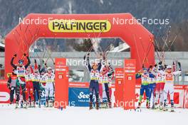 27.01.2023, Seefeld, Austria (AUT): Annika Sieff (ITA), Nathalie Armbruster (GER), Gyda Westvold Hansen (NOR), (l-r)  - FIS world cup nordic combined women, individual gundersen HS109/5km, Seefeld (AUT). www.nordicfocus.com. © Volk/NordicFocus. Every downloaded picture is fee-liable.